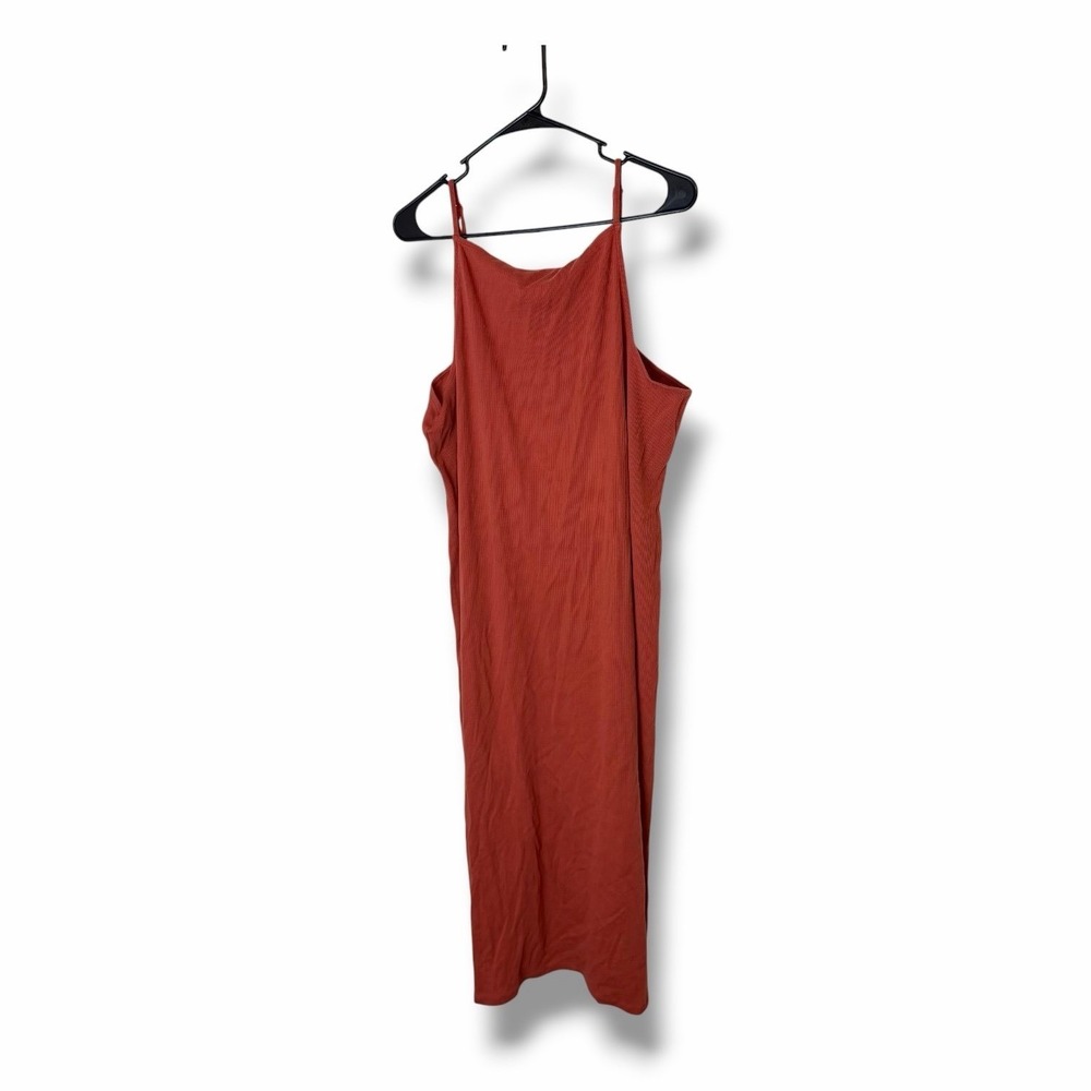 Old Navy Terracotta Ribbed Spaghetti Strap Midi Dress Size XXL